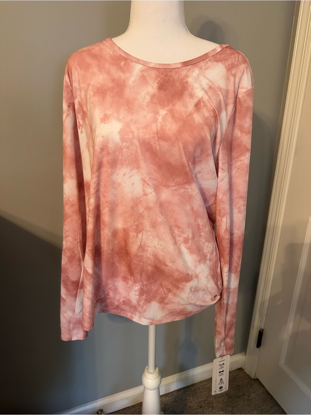 RBX Pink Tie-Dye Long Sleeve Top